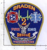 Tennessee - Braden 2 Fire Dept Patch