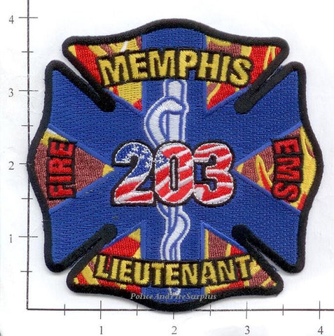 Tennessee - Memphis Lieutenant 203 Fire Dept Patch