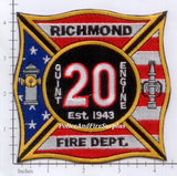 Virginia - Richmond Quint 20 Fire Dept Patch