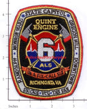 Virginia - Richmond Quint  6 Fire Dept Patch