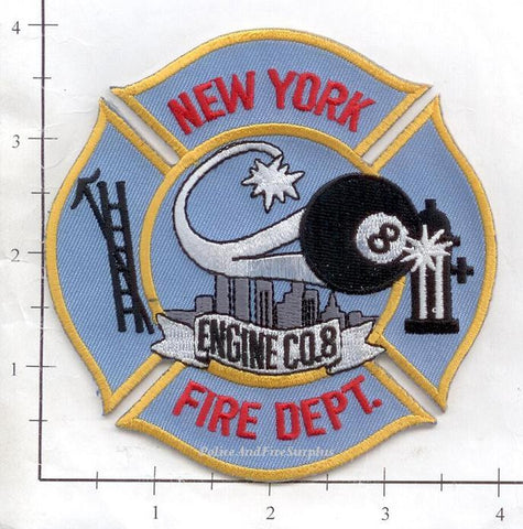 New York City Engine   8 Fire Patch v5 Blue Maltese