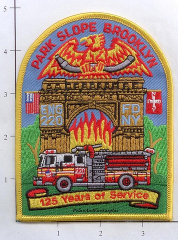 New York City Engine 220 Fire Dept Patch v2 125 Years