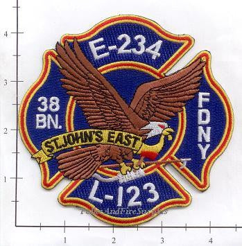 New York City Engine 234 Ladder 123 Battalion 38 Fire Dept Patch v5