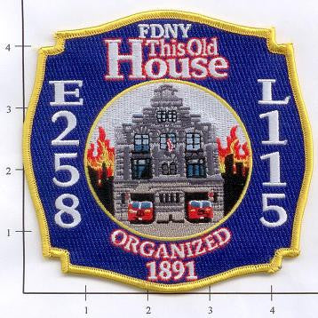 New York City Engine 258 Ladder 115 Fire Patch v4 This Old House