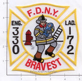 New York City Engine 330 Ladder 172 Fire Patch v3 White