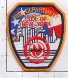 New York City Fire Dept Shoulder Patch Red, White & Blue with Black 9-11-01