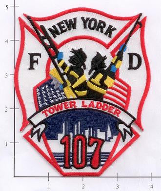 New York City Ladder 107 Fire Dept Patch v5