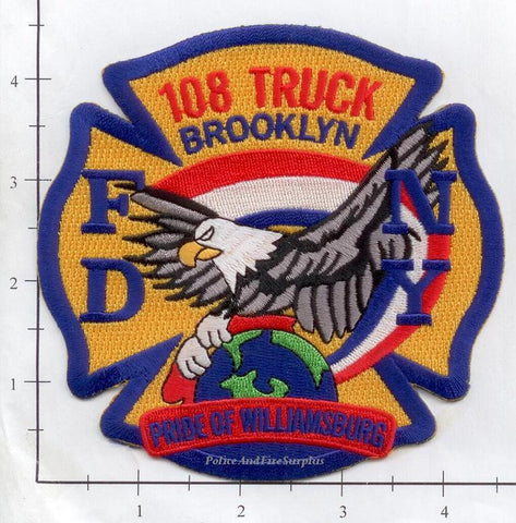 New York City Ladder 108 Fire Dept Patch v12