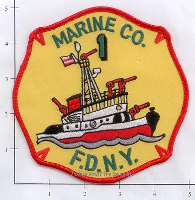 New York City Marine 1 Fire Dept Patch v6 Yellow